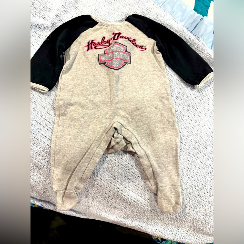Harley-Davidson Baby 3-6 mos. Black and gray sleeper